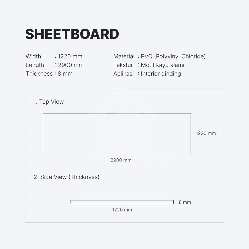 Sheet Board Pvc HS-010-8MM Home Decorindo Sheet Board Pvc HS-010-8MM Home Decorindo
