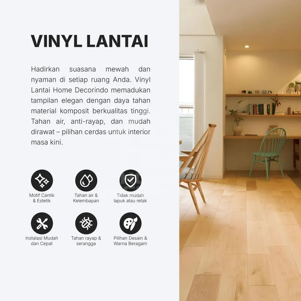 Vinyl Lantai Flooring BUTTERNUT-WOOD Home Decorindo Vinyl Lantai Flooring BUTTERNUT-WOOD Home Decorindo