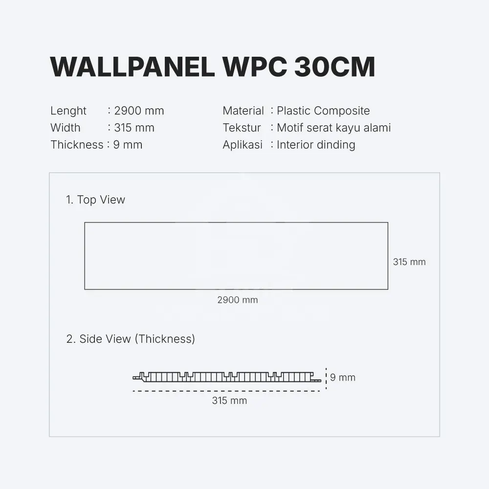 Wallpanel Wpc 30cm PLW-05-BLACK Home Decorindo Wallpanel Wpc 30cm PLW-05-BLACK Home Decorindo