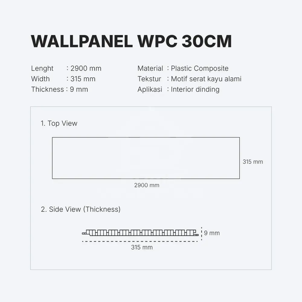 Wallpanel Wpc 30cm PW-30-BLACK Home Decorindo Wallpanel Wpc 30cm PW-30-BLACK Home Decorindo